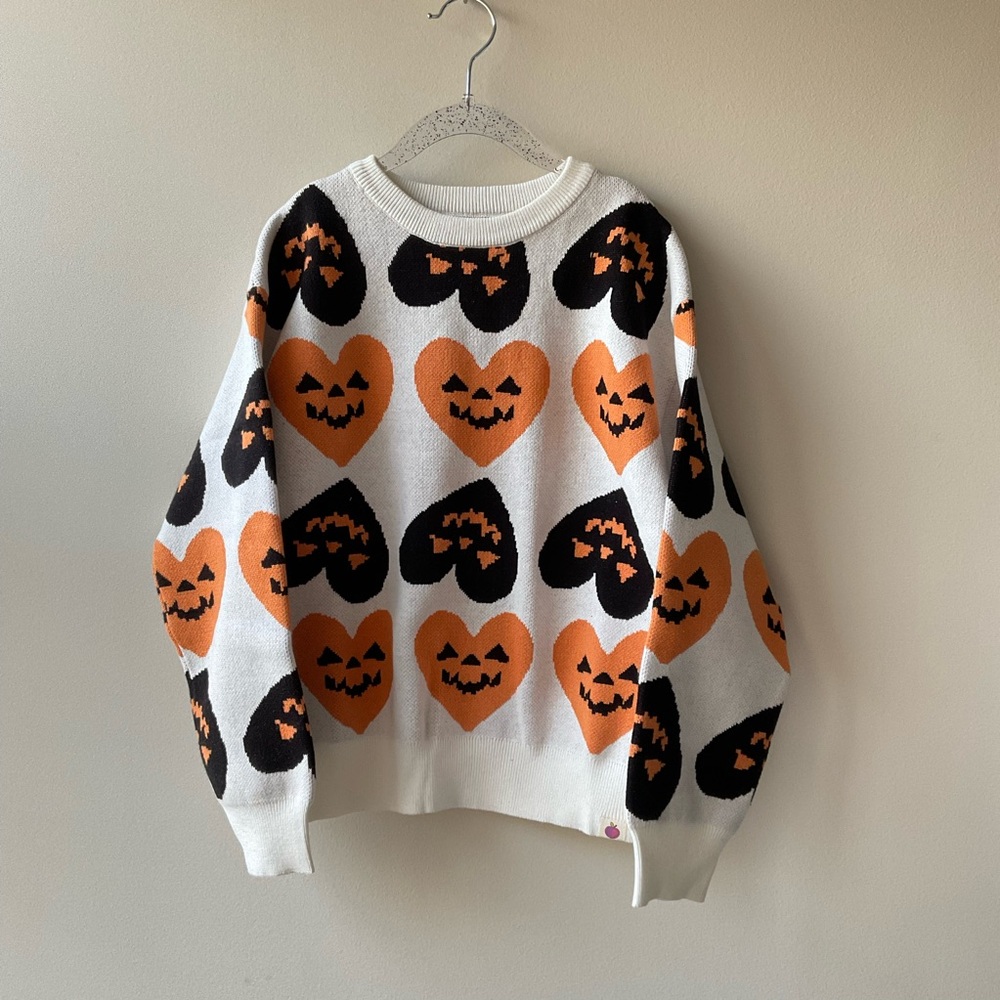 Cheeky Plum Heart-O-Lantern Sweater